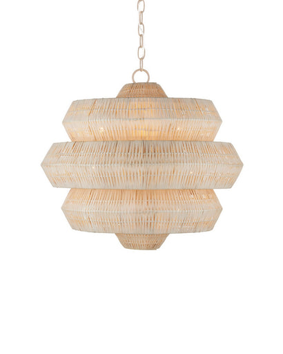 Antibes Three Light Chandelier Bleached Natural/Snow White