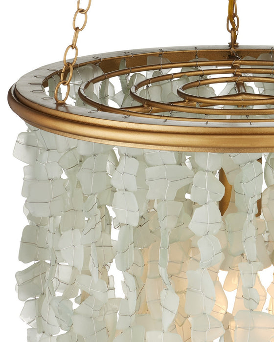 Currey and Company - 9000-1317 - One Light Chandelier - Verre de Mer - Seaglass/Contemporary Gold