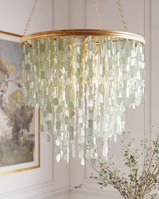 Currey and Company - 9000-1318 - One Light Chandelier - Verre de Mer - Seaglass/Contemporary Gold