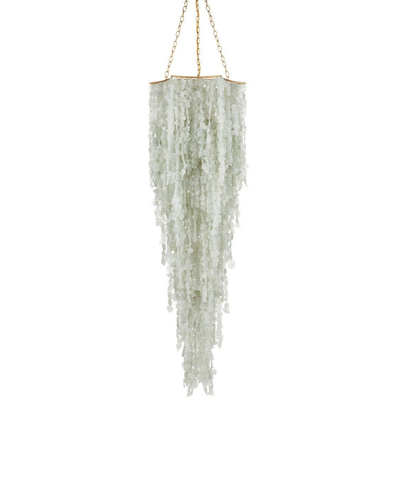 Currey and Company - 9000-1319 - Six Light Chandelier - Verre de Mer - Seaglass/Contemporary Gold