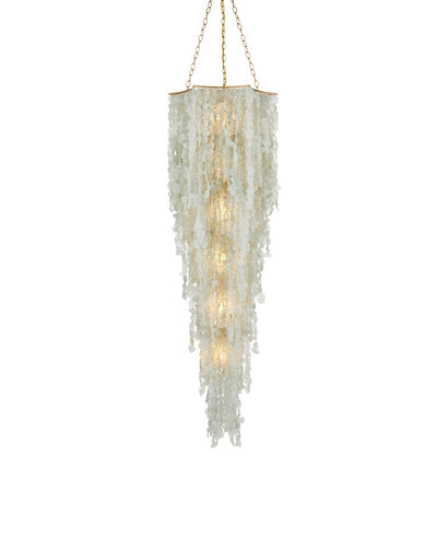 Verre de Mer Six Light Chandelier Seaglass/Contemporary Gold
