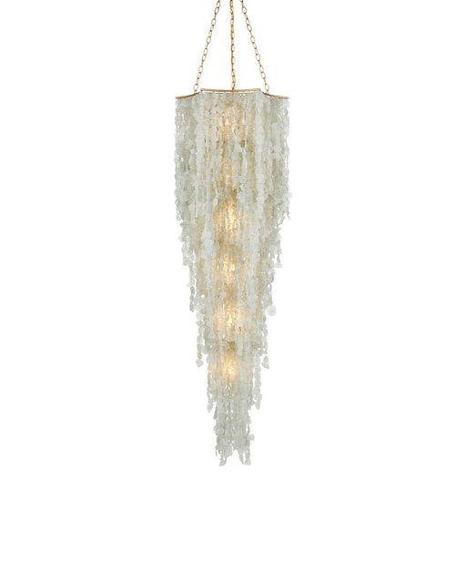 Currey and Company - 9000-1319 - Six Light Chandelier - Verre de Mer - Seaglass/Contemporary Gold