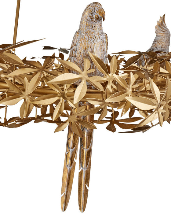 Currey and Company - 9000-1320 - Six Light Chandelier - Aviary - Swedish Gold