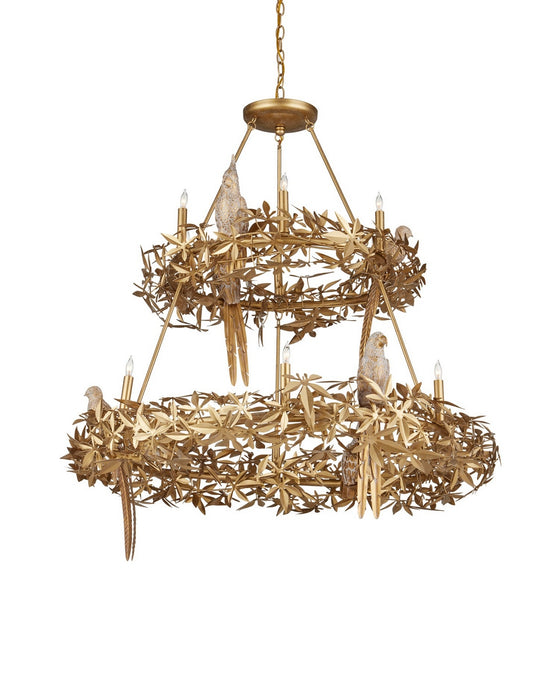 Currey and Company - 9000-1321 - 12 Light Chandelier - Aviary - Swedish Gold