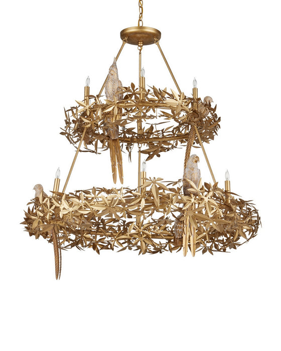 Currey and Company - 9000-1321 - 12 Light Chandelier - Aviary - Swedish Gold