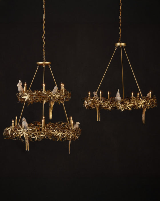 Currey and Company - 9000-1321 - 12 Light Chandelier - Aviary - Swedish Gold