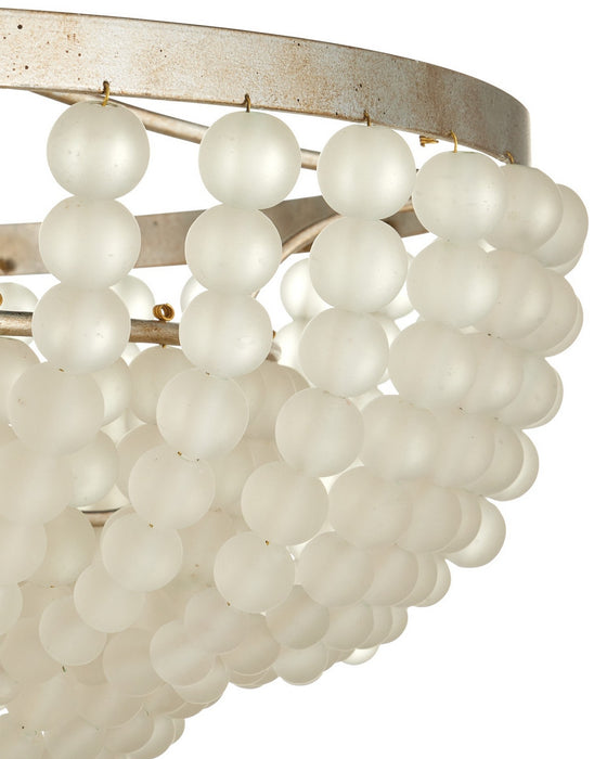 Currey and Company - 9000-1323 - Four Light Semi-Flush Mount - Chanteuse - Frosted/Silver Granello