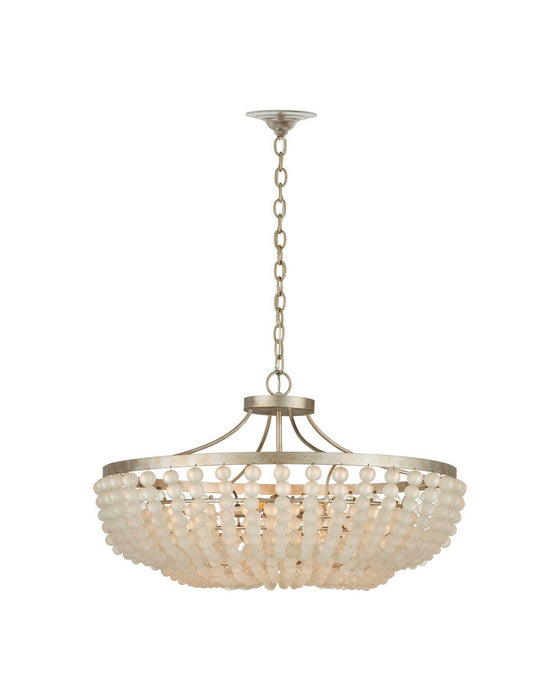 Currey and Company - 9000-1323 - Four Light Semi-Flush Mount - Chanteuse - Frosted/Silver Granello