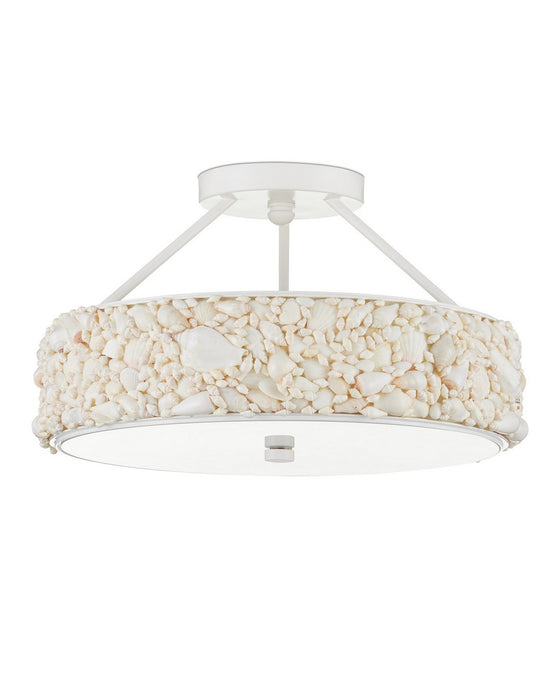 Currey and Company - 9000-1324 - LED Semi-Flush Mount - Turbinella - Natural/Sugar White/White
