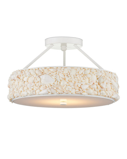 Turbinella LED Semi-Flush Mount Natural/Sugar White/White