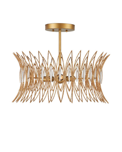 Marquise Three Light Flush Mount Clear/Luxor Gold