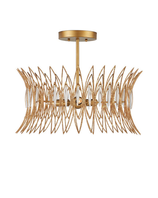 Currey and Company - 9000-1325 - Three Light Flush Mount - Marquise - Clear/Luxor Gold