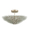 Currey and Company - 9000-1326 - Three Light Semi-Flush Mount - Dahlia - Frosted/Contemporary Silver