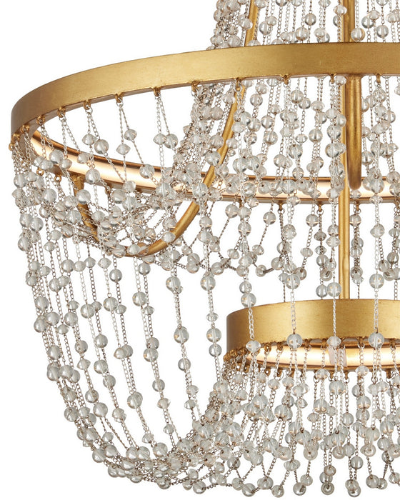 Currey and Company - 9000-1327 - LED Semi-Flush Mount - Mademoiselle - Clear/Contemporary Gold Leaf/Contemporary Gold