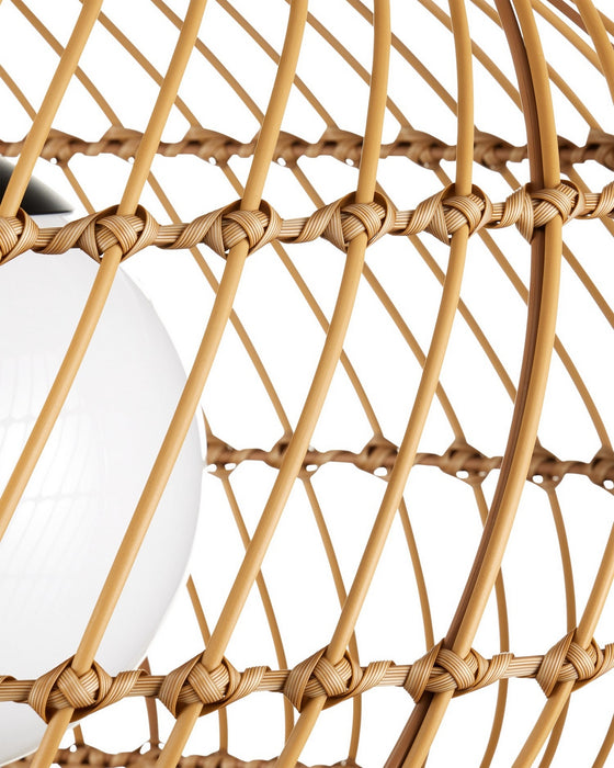 Currey and Company - 9500-0015 - One Light Pendant - Carriage - Natural/Black/Frosted White