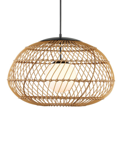 Carriage One Light Pendant Natural/Black/Frosted White