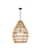 Currey and Company - 9500-0016 - One Light Pendant - Fishtrap - Natural/Black/Frosted White