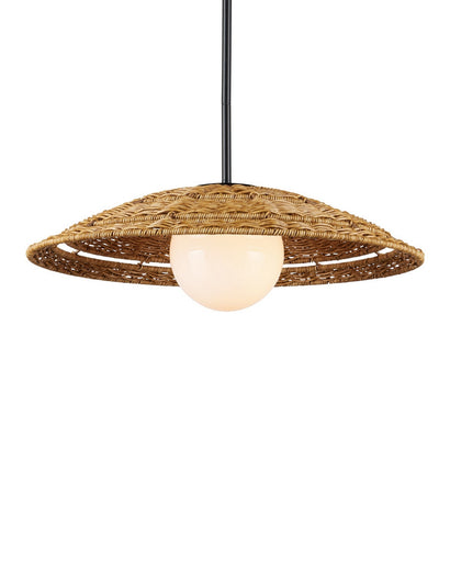 Barbary One Light Pendant Natural/Black/Frosted White