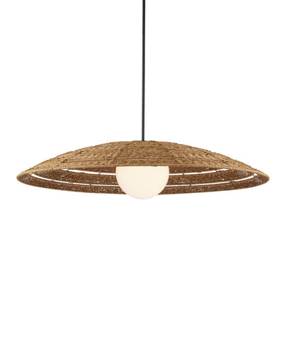 Barbary One Light Pendant Natural/Black/Frosted White