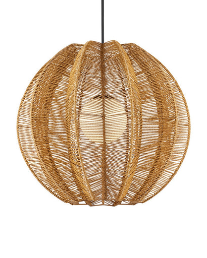 Barbary One Light Pendant Natural/Black/Frosted White