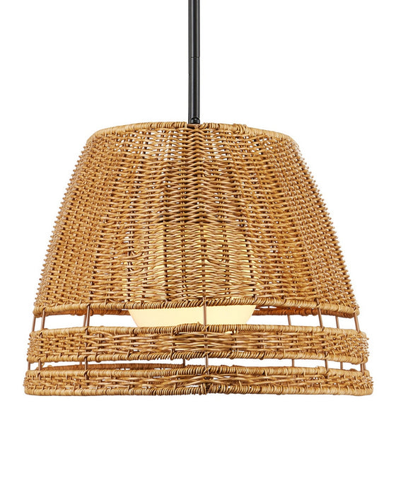 Currey and Company - 9500-0021 - Three Light Chandelier - Barbary - Natural/Black/Frosted White