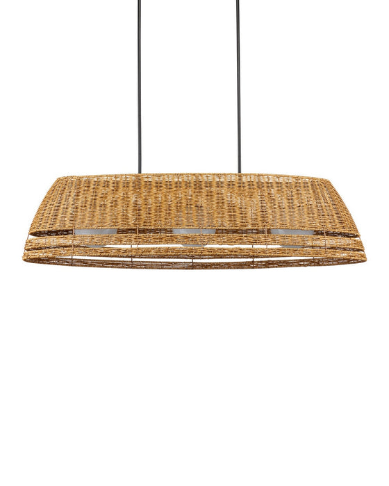 Currey and Company - 9500-0021 - Three Light Chandelier - Barbary - Natural/Black/Frosted White