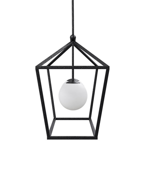 Currey and Company - 9500-0023 - Two Light Lantern - Denison - Black/Frosted White