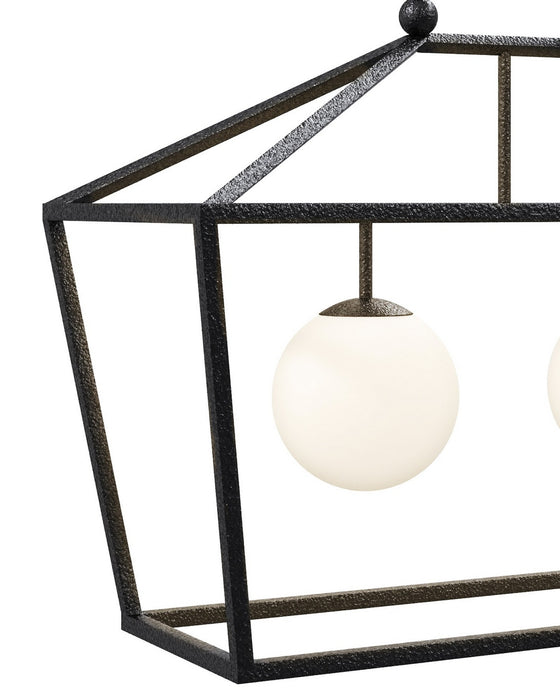 Currey and Company - 9500-0023 - Two Light Lantern - Denison - Black/Frosted White