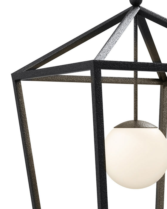 Currey and Company - 9500-0024 - One Light Lantern - Denison - Black/Frosted White