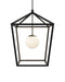 Currey and Company - 9500-0024 - One Light Lantern - Denison - Black/Frosted White