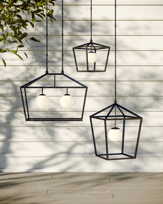 Currey and Company - 9500-0025 - One Light Lantern - Denison - Black/Frosted White