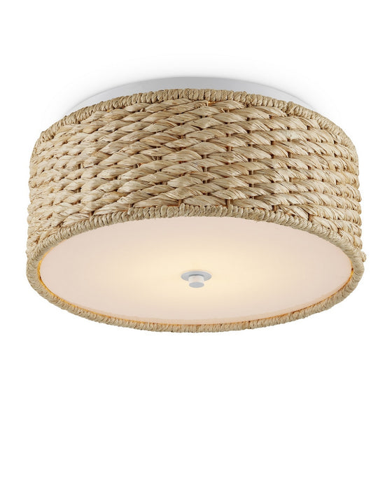 Currey and Company - 9999-0056 - LED Flush Mount - Colchester Raffia - Natural/White