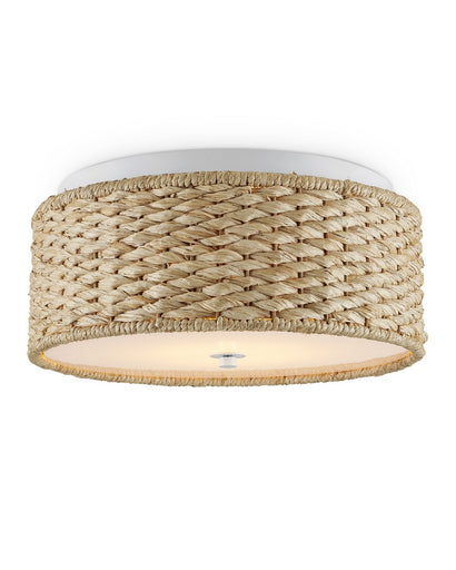 Colchester Raffia LED Flush Mount Natural/White