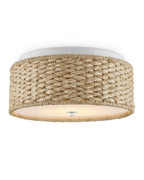 Currey and Company - 9999-0056 - LED Flush Mount - Colchester Raffia - Natural/White