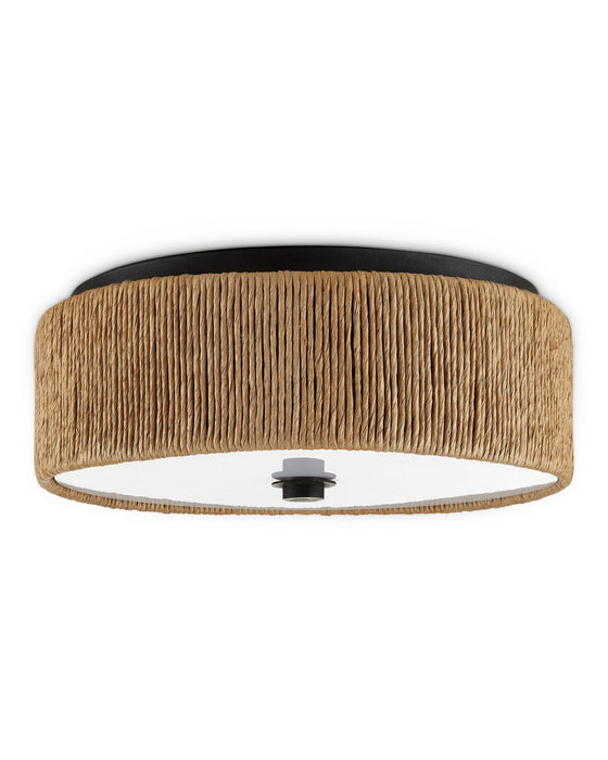 Currey and Company - 9999-0061 - LED Flush Mount - Brownell - Natural/Blacksmith/White