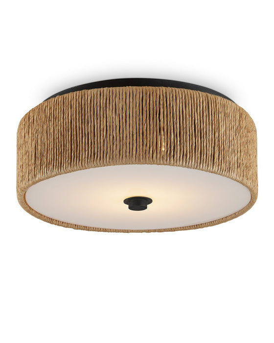 Currey and Company - 9999-0061 - LED Flush Mount - Brownell - Natural/Blacksmith/White