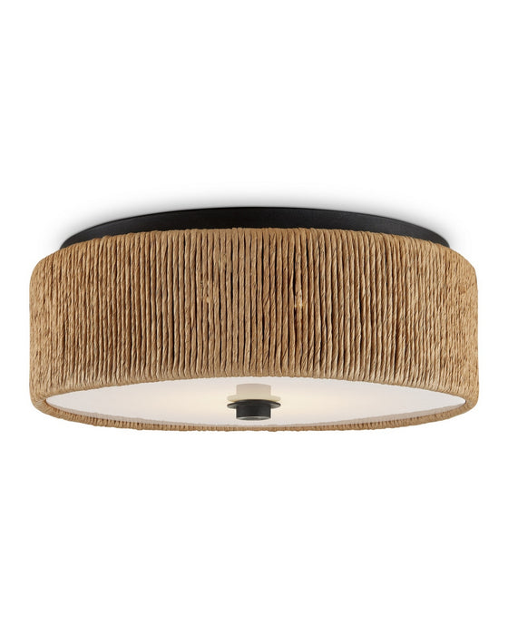 Currey and Company - 9999-0061 - LED Flush Mount - Brownell - Natural/Blacksmith/White