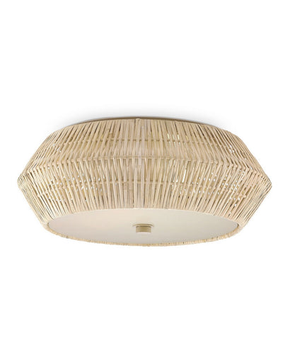 Antibes Two Light Flush Mount Bleached Natural/Snow White/White