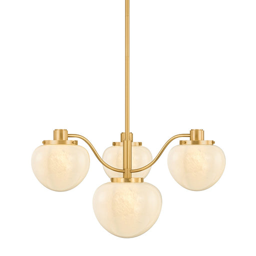 Kristen Four Light Chandelier Aged Brass