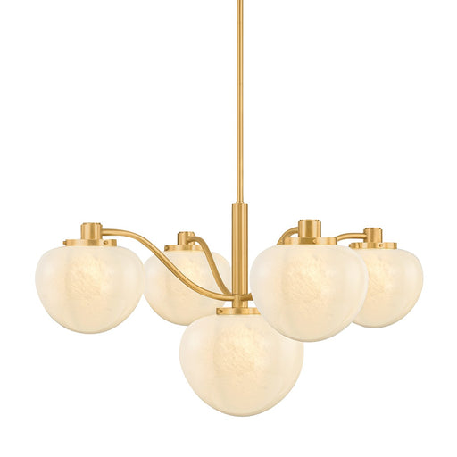 Kristen Five Light Chandelier Aged Brass