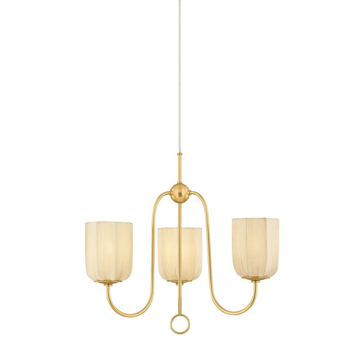 Samantha Three Light Chandelier Aged Brass