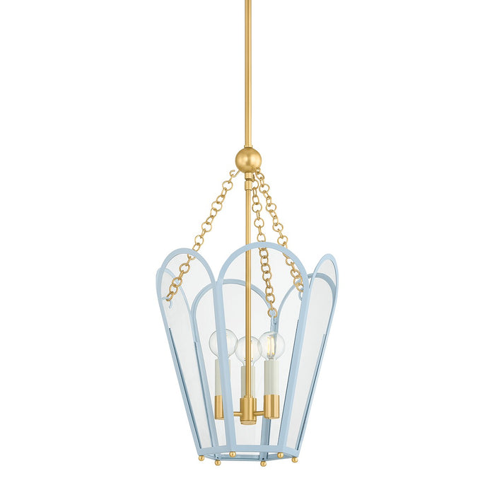 Mitzi - H1132703-AGB/SAO - Three Light Lantern - Clarisse - Aged Brass