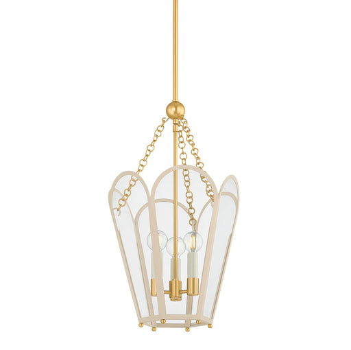 Clarisse Three Light Lantern Aged Brass
