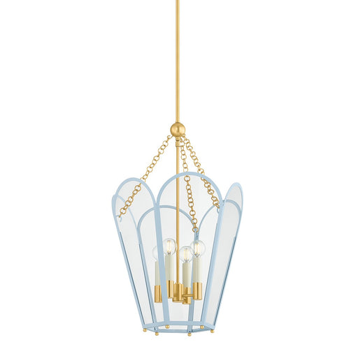Clarisse Four Light Lantern Aged Brass