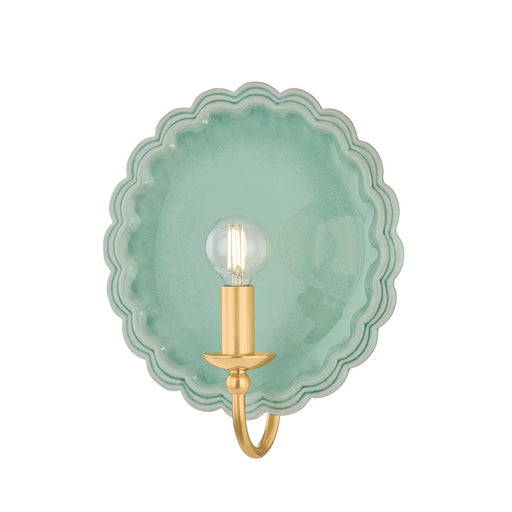 Paulette One Light Wall Sconce Aged Brass