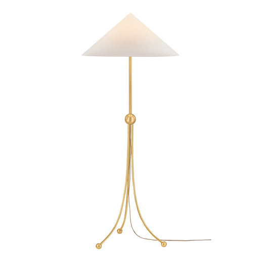 Katya One Light Floor Lamp Aged Brass