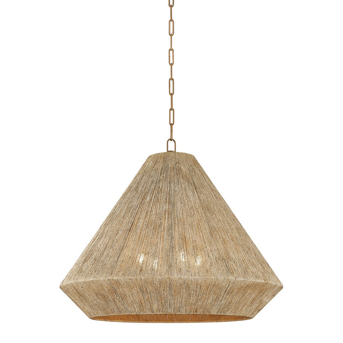 Troy Lighting - F1630-PBR - Four Light Pendant - Keats - Patina Brass