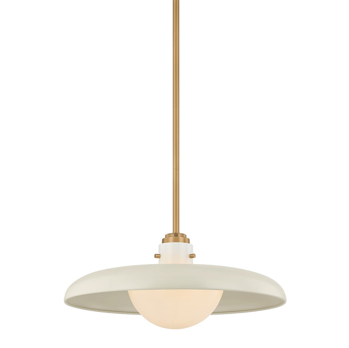 Troy Lighting - F2620-PBR/OW - One Light Pendant - Gustavo - Patina Brass