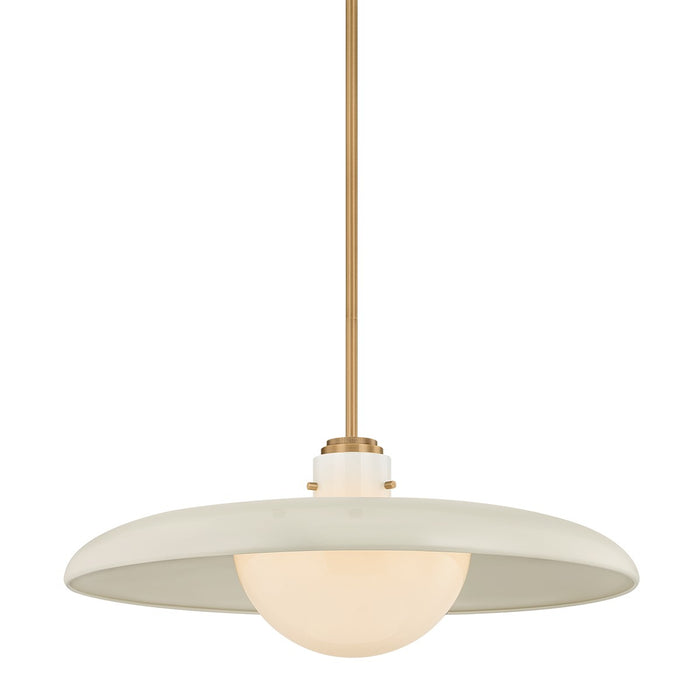 Troy Lighting - F2628-PBR/OW - One Light Pendant - Gustavo - Patina Brass