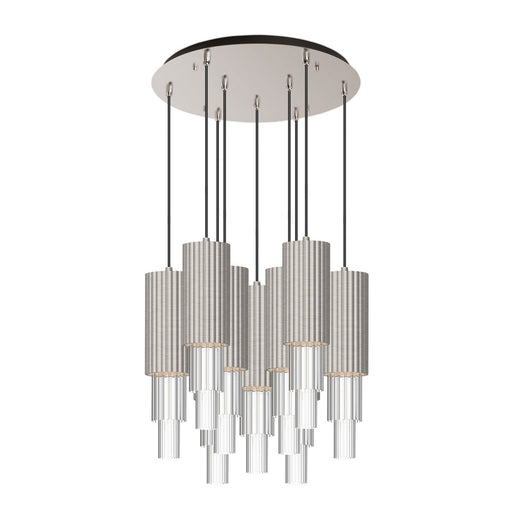 Alora - MP502204BNCR-09 - LED Pendant - Bordeaux - Brushed Nickel/Clear Ribbed Glass